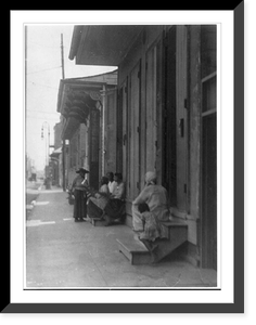 5 Negro women and child in front of houses, New Orleans, La. Classic, Antique Poster