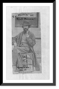 Dr. Hambleton, full lgth, seated, facing slightly left, in prison at Fort Warren, Boston, Mass, Antique Print