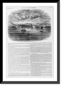 Historic Framed Print, Admiral Porter's fleet at the mouth of the Yazoo,  17-7/8" x 21-7/8"