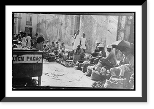 Historic Framed Print, [Street market in West Indies],  17-7/8" x 21-7/8"