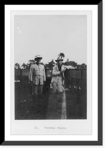 Puerto Rico: General Stone and unidentified man standing alongside railroad car Classic, Vintage Poster