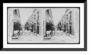 Historic Framed Print, Calle de la Cruz, San Juan, Porto Rico,  17-7/8" x 21-7/8"