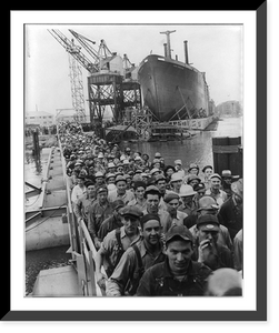 Historic Framed Print, More than 5,000 men cross this pontoon bridge ...,  17-7/8" x 21-7/8"