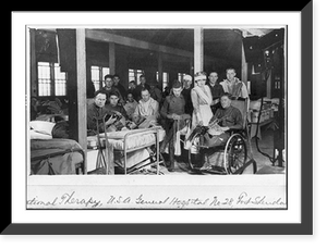 Historic Framed Print, Occupational therapy, U.S.A. General Hospital No. 28, Fort Sheridan, Ill.,  17-7/8" x 21-7/8"