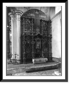 Historic Framed Print, Iglesia de Santo Domingo, Puebla, Mexico: Altar of the Virgin in south transcept,  17-7/8" x 21-7/8"