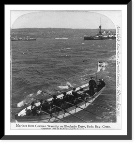 Marines from German warship on blockade duty, Suda Bay, Crete, Historic Print
