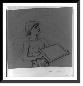 Boy holdng a plaque Classic, Vintage Wall Art