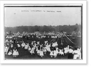Vintage Building Photo - New York City - School children in Central