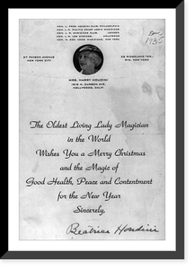 Historic Portrait - Christmas - card of Mrs - Vintage Home Decor Print
