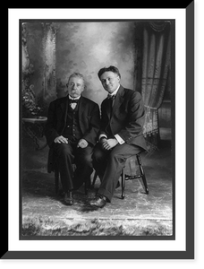 Houdini with Ira Davenport, full-length portrait, seated, Antique Print
