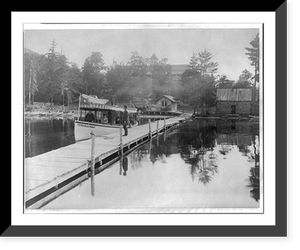 Vintage Nautical Print - Adirondacks - Small steamboat TOWAHLOONDAH