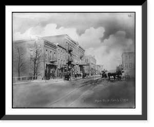 Historic Framed Print, [Fort Scott, Kansas: Main St. in early days],  17-7/8" x 21-7/8"