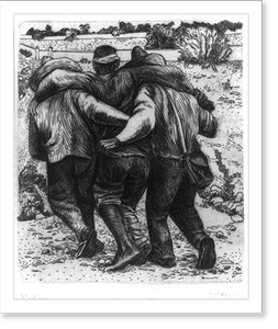 Vintage Americana Print - El herido - Framed Wall Art Gift Idea
