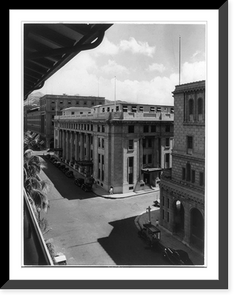 Modern buildings of Honolulu. Bishop National Bank Building in center, with Alexander Young Hotel in the backgrd. Classic, Antique Print