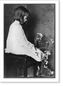 Historic Photo Print - Child with oak branch.EW - Framed Wall Art Gift Idea