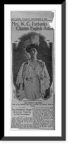 Historic Framed Print, Mrs. Warren C. Fairbanks,  17-7/8" x 21-7/8"
