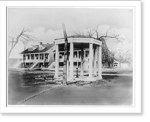 Vintage Military Print - Fort Scott, Kansas, ca.: Old well plaza, 1840