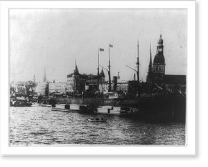 Historic Photo Print - View of Riga, Latvia with waterfront in foregrd