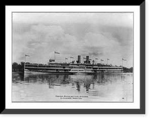 Day line steamers on the Hudson River, New York: ALEXANDER HAMILTON Classic, Antique Wall Art