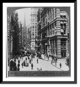 Antique Architecture - New York City - Wall St. W. past U.S