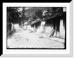 Historic Framed Print, Village after battle of Turks & Montenegrins,  17-7/8" x 21-7/8"