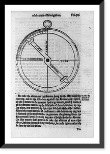 Navigational charts & designs: Astrolab to take the altitude of the sunne, Antique Print