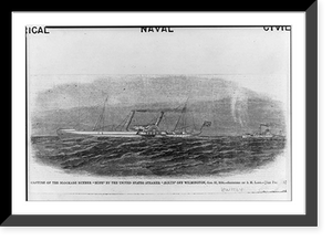 Historic Framed Print, Capture of the blockade runner HOPE by the United States steamer AEOLUS off Wilmington, Oct. 22, 1864,  17-7/8" x 21-7/8"