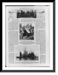 2 images: 1. Two women putting the finishing polish on a warship's propeller, at a shipyard, England; 2. At one of our chief ship-building centres: a cruiser in a floating dock Antique Wall Art P