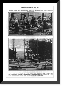 Women help to strengthen the Navy: feminine ship-builders, Historic Reproduction