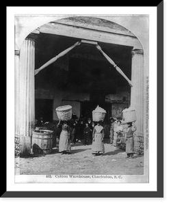 African Americans working, Charleston, S.C.: Cotton warehouse, carrying cotton - 2, Historic Reproduction