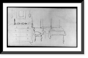 An interior with chest and table, Historic Print