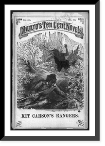 Illus. covers of Munro's Ten Cent Novels, 185-: Kit Carson's Rangers Classic, Antique Print