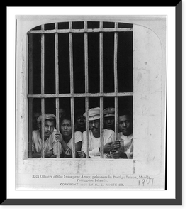 Historic Framed Print, Officers of the Insurgent Army, prisoners in Postigo Prison, Manila, Philippine Islands,  17-7/8" x 21-7/8"