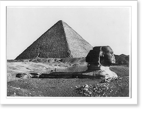 Historic Photo Print - The Great Pyramid and the Sphinx, Gezeh, Egypt