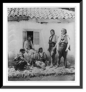 Historic Framed Print, Group of Montenegrins,  17-7/8" x 21-7/8"