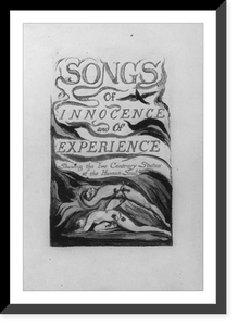 Title page; Songs of Innocence and of Experiences; showing the two contrary states of the human soul; showing Adam & Eve Classic, Vintage Poster