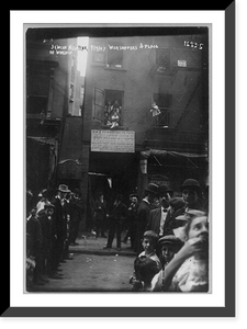 Historic Framed Print, Jewish life - worshippers and converted synogogue, Jewish New Year, New York,  17-7/8" x 21-7/8"