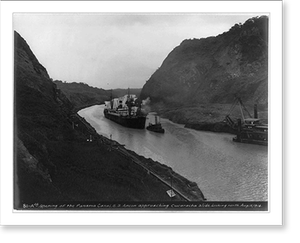 Vintage Americana Print - Opening of the Panama Canal, 1914