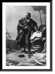 Historic Framed Print, Columbus on the deck of the SANTA MARIA,  17-7/8" x 21-7/8"