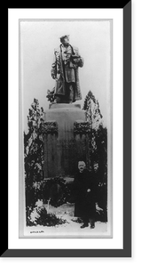 Vintage Photo Print - Cleveland - Siegfried Wagner standing by statue