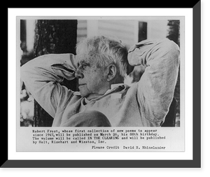 Historic Framed Print, Robert Lee Frost, 1875-1963,  17-7/8" x 21-7/8"