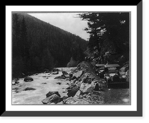 Historic Framed Print, Shotgun rapids in Idaho,  17-7/8" x 21-7/8"