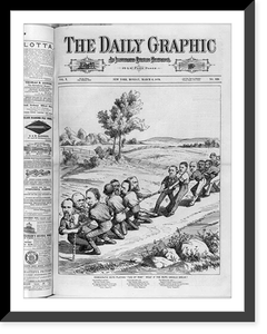 Historic Framed Print, [Daily Graphic cartoons of the 1876 Pres. campaign: Democratic boys playing tug of war"]",  17-7/8" x 21-7/8"