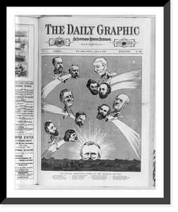 Historic Framed Print, [Daily Graphic cartoons of the 1876 Pres. campaign: The present portentous aspect of the political Heavens"]",  17-7/8" x 21-7/8"