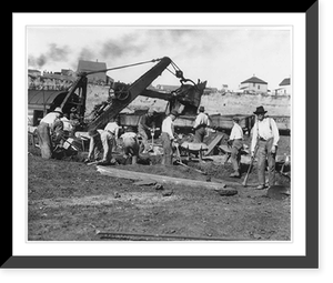 Historic Framed Print, [Miners at work on the Mesabi Range in northeast Minnesota],  17-7/8" x 21-7/8"