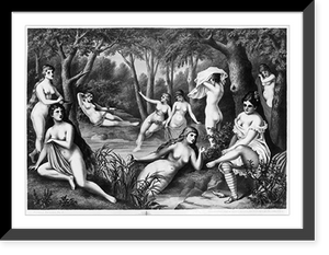 Historic Framed Print, Female bathers, no. 3,  17-7/8" x 21-7/8"