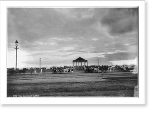 Vintage Landscape - The Luneta at sunset, park and bandstand, Manila