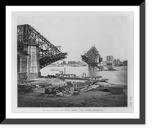 Antique Photo Print - St. Louis - The Bridge: Erection of west