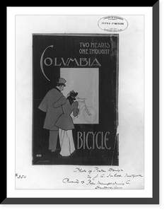 Historic Framed Print, [Poster designs for Columbia Bicycle advertisements]: Two hearts - one thought"",  17-7/8" x 21-7/8"