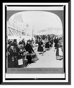 Historic Framed Print, Attending market in winter, Moscow, Russia,  17-7/8" x 21-7/8"